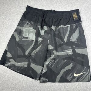 Nike Grey Cascade Brushstroke Camo 8" Training Shorts DQ4797 Large Drawstring